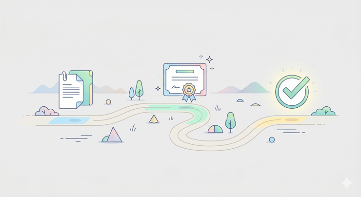 홈택스를 이용한 종합소득세 신고 단계를 시각화한 인포그래픽 이미지