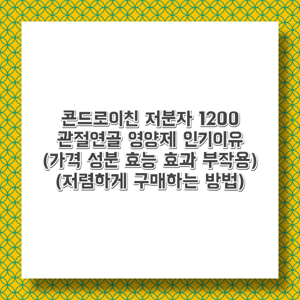 콘드로이친 1200 인기 이유 및 뜻