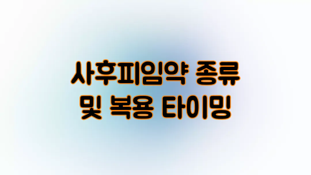 사후피임약 응급피임약 종류와 복용시기는?