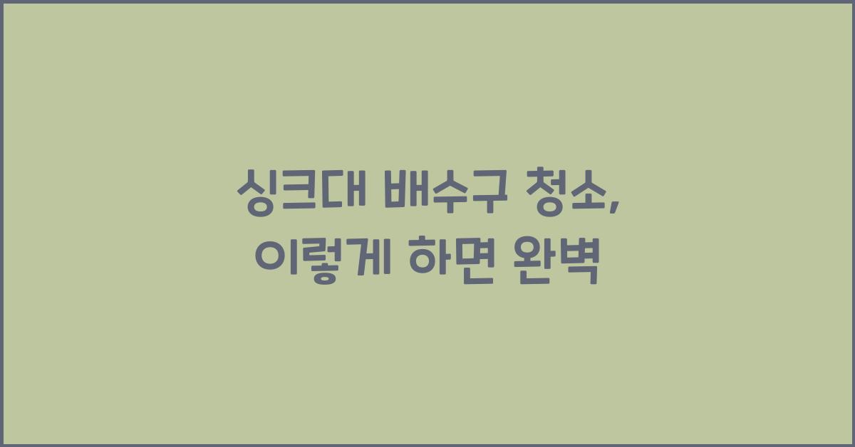 싱크대 배수구 청소