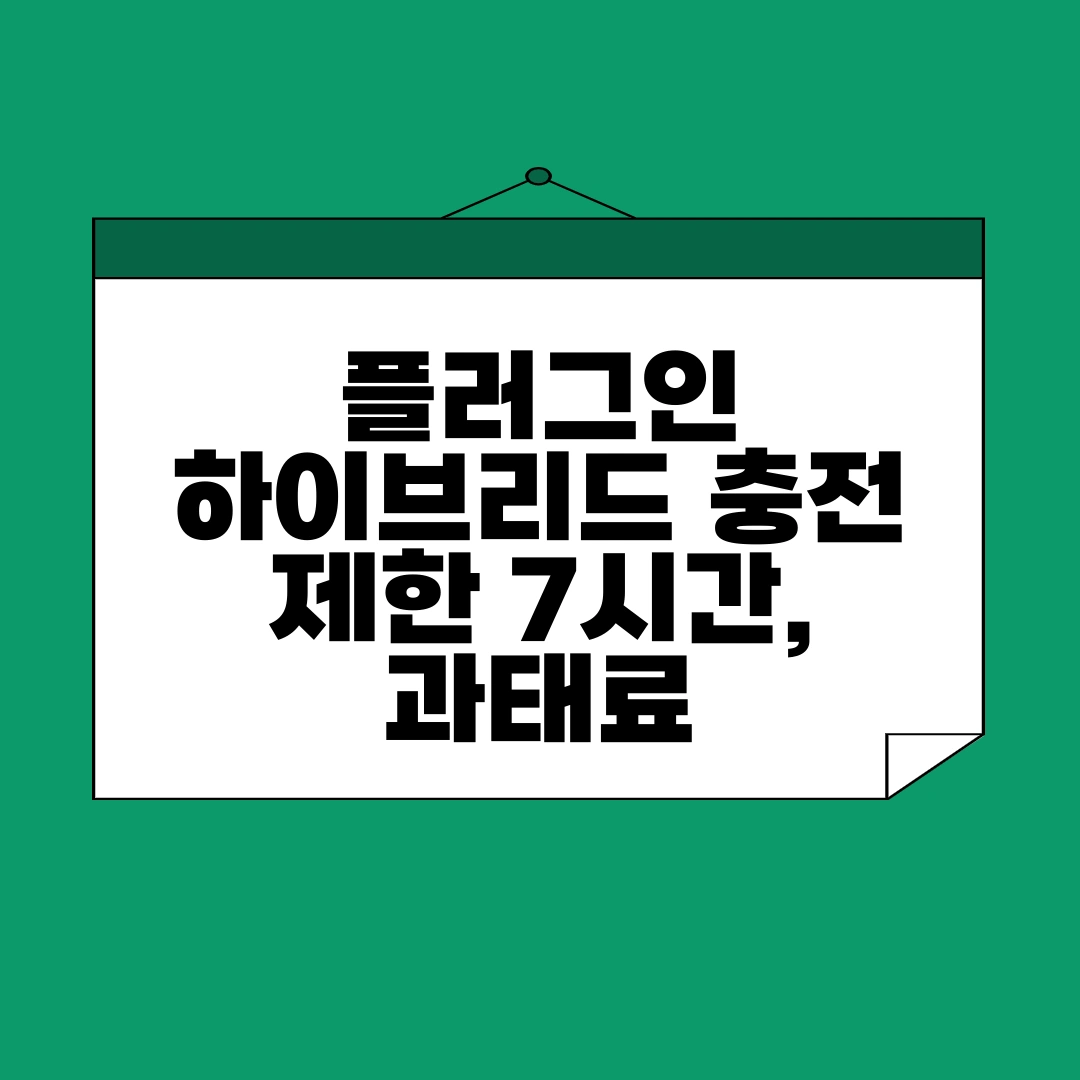 플러그인하이브리드 충전 제한 7시간