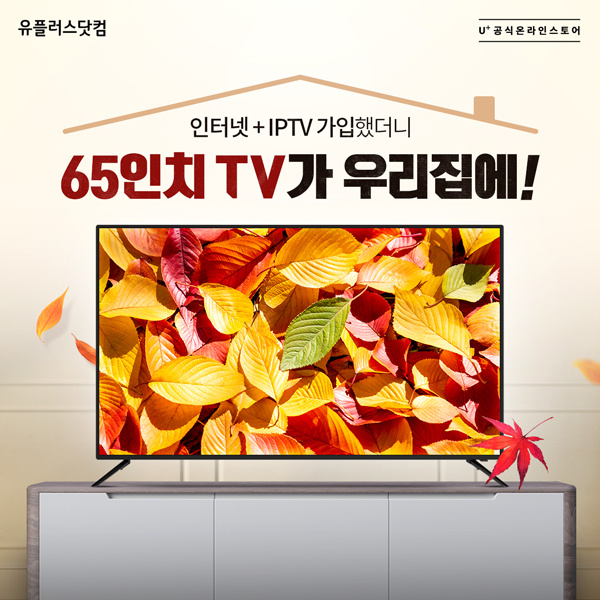 유플러스닷컴-인터넷-IPTV-가입하고-65인치-TV-받자!