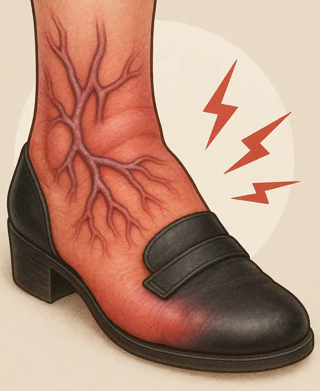 발등 혈관 통증 일러스트