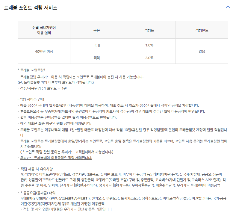 트래블월렛 우리카드