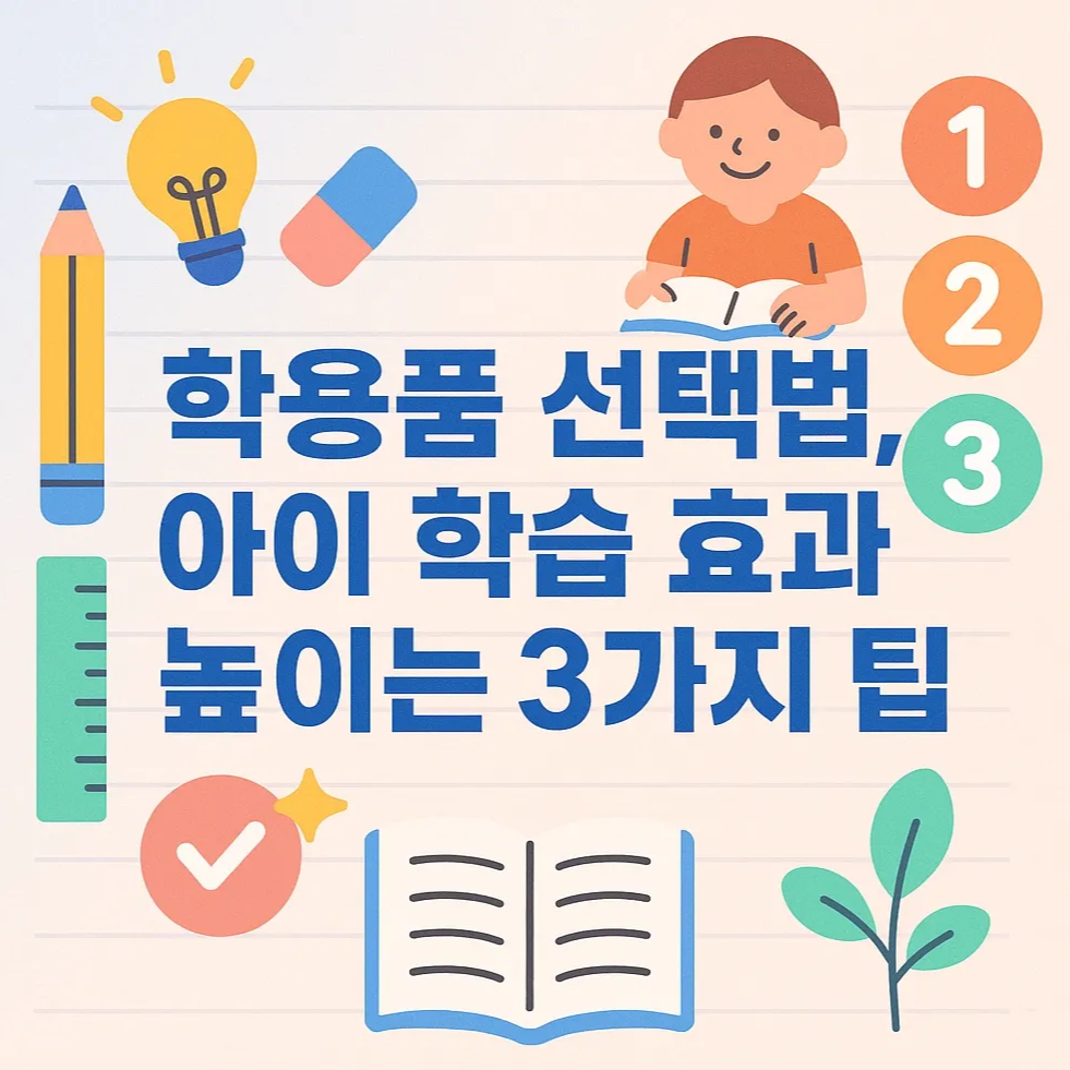 학용품 선택법, 아이 학습 효과 높이는 3가지 팁