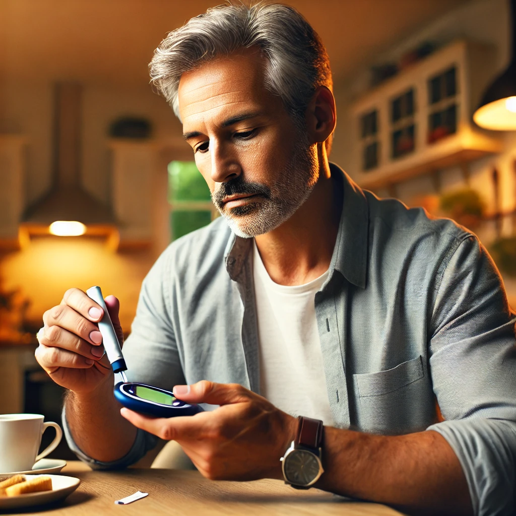 당뇨 관리하는 남자 그림