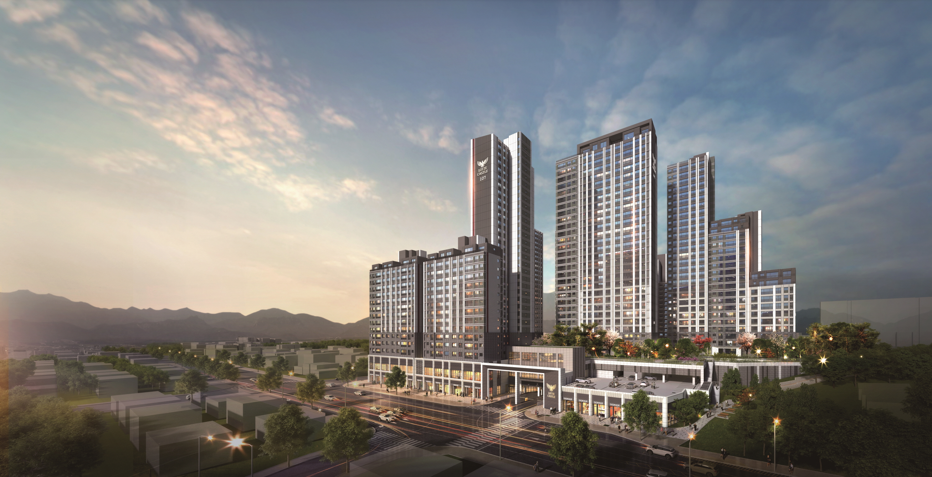 아파트 완공 조명도