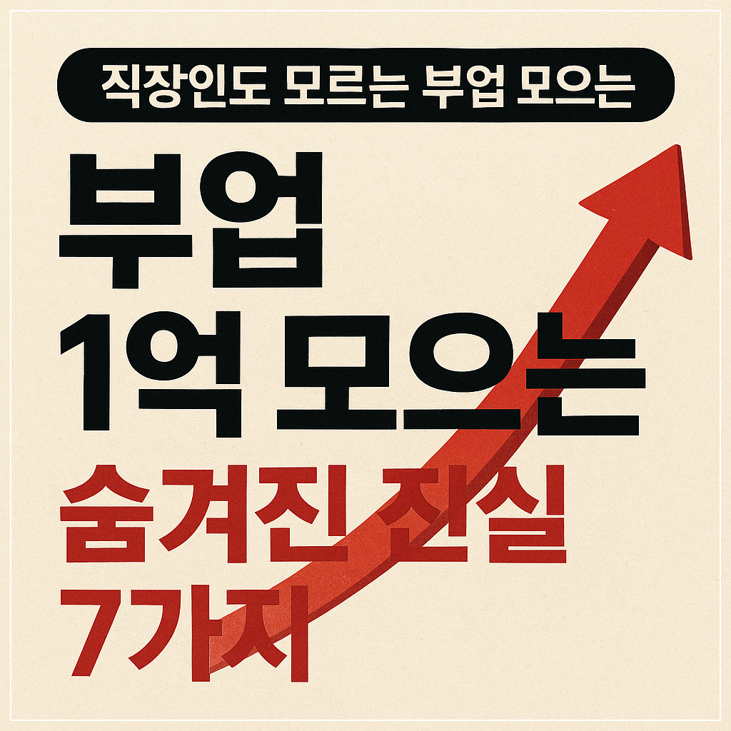직장인도 모르는 부업 1억 모으는 숨겨진 진실 7가지