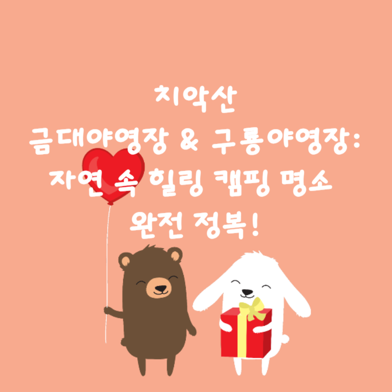🌲치악산 금대야영장 &amp; 구룡야영장: 자연 속 힐링 캠핑 명소 완전 정복!
