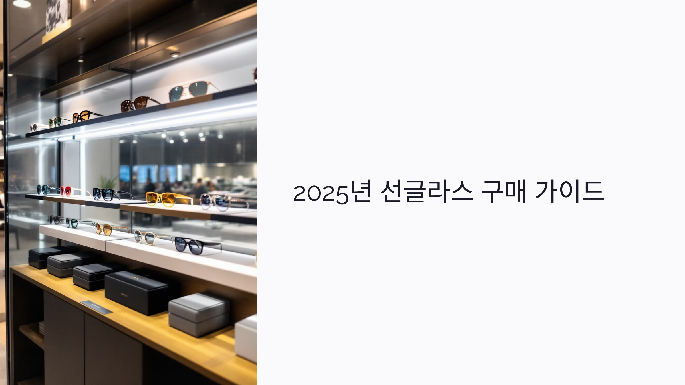 2025년 선글라스 구매 가이드: 얼굴형·기능·브랜드