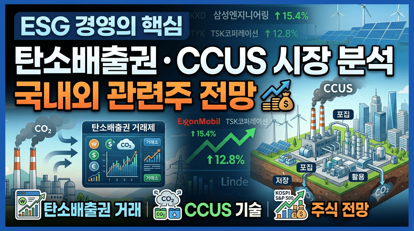 ESG 경영의 핵심, 탄소배출권 거래제와 탄소포집 기술(CCUS) 시장 분석 및 국내외 관련주 전망