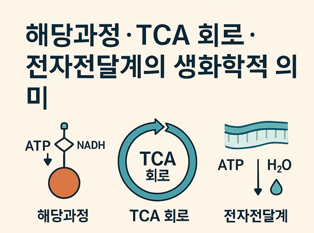 해당과정·TCA회로·전자전달계의 생화학적 기능 관련 이미지