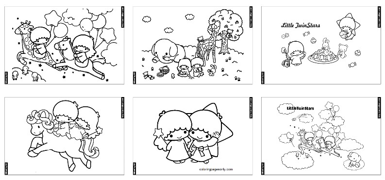 리틀트윈스타 색칠공부 산리오 도안