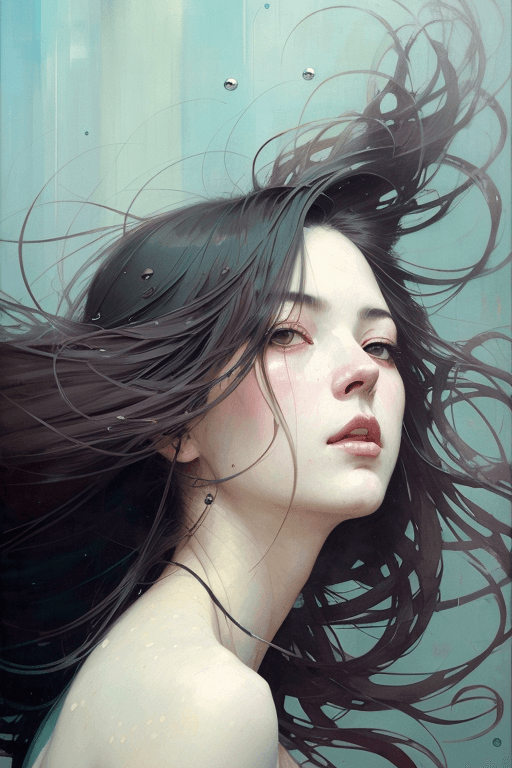 Playground AI로 생성한 그림(2) - 바람 속의 여인