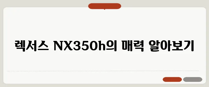 렉서스nx350h 이용법 처음 접하는 분들을 위해