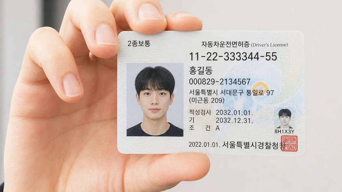 운전면허증 재발급이 필요한 경우 사용할 수 있는 대한민국 운전면허증