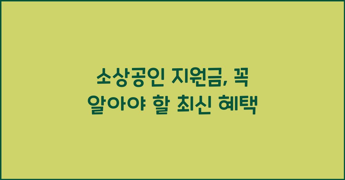 소상공인 지원금