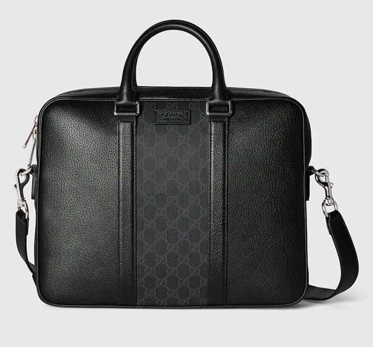 구찌 태그 장식의 미디엄 GG 브리프케이스