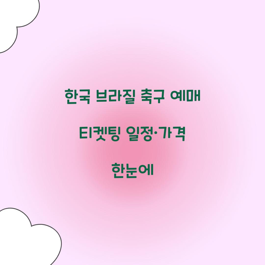 한국 브라질 축구 예매 티켓팅