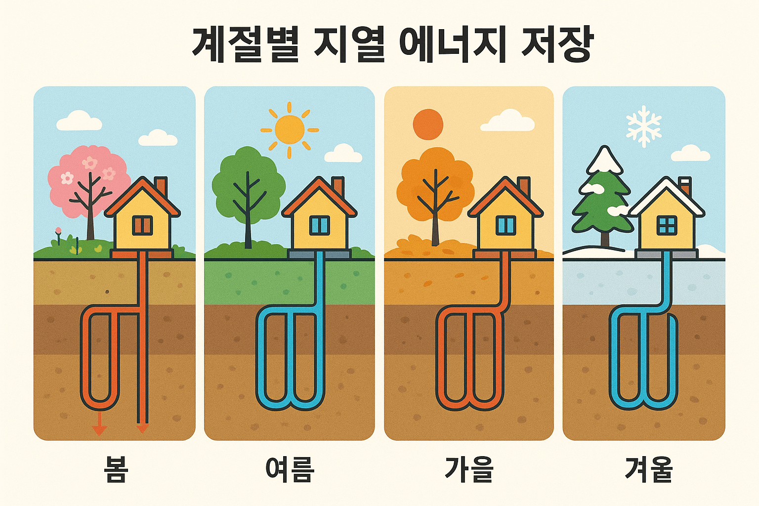 계절별 지열 에너지 저장의 분석과 응용