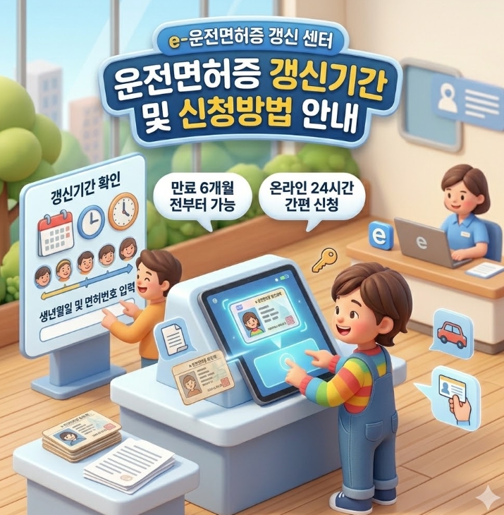 운전면허증 갱신기간 및 신청방법 안내