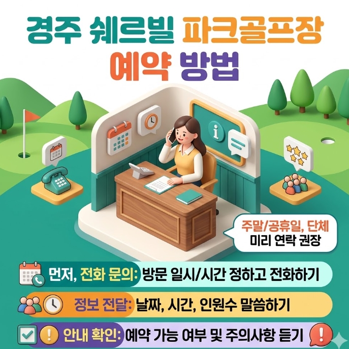 경주 쉐르빌 파크골프장 예약방법 및 이용 요금