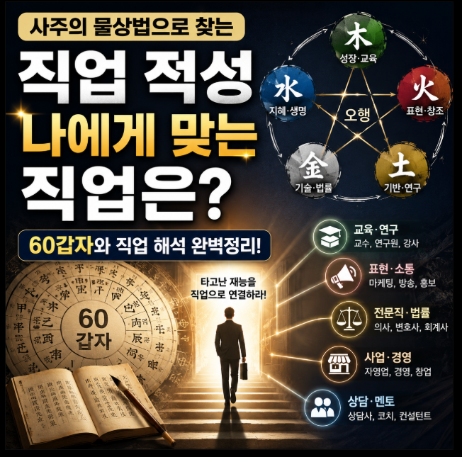 사주 물상법으로 직업 적성과 60갑자를 분석하여 나에게 맞는 직업을 찾는 모습