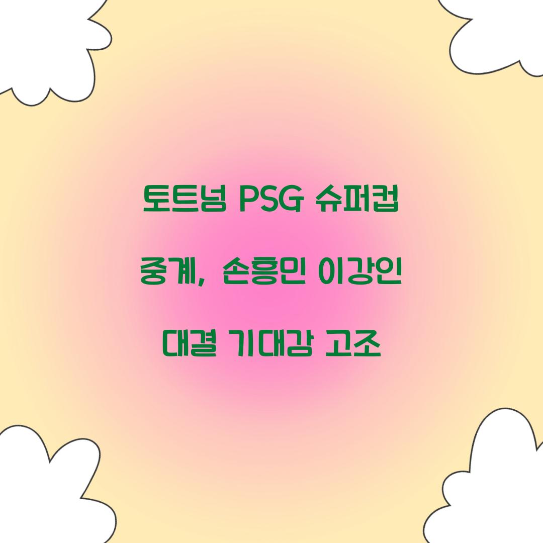토트넘 PSG 슈퍼컵 중계