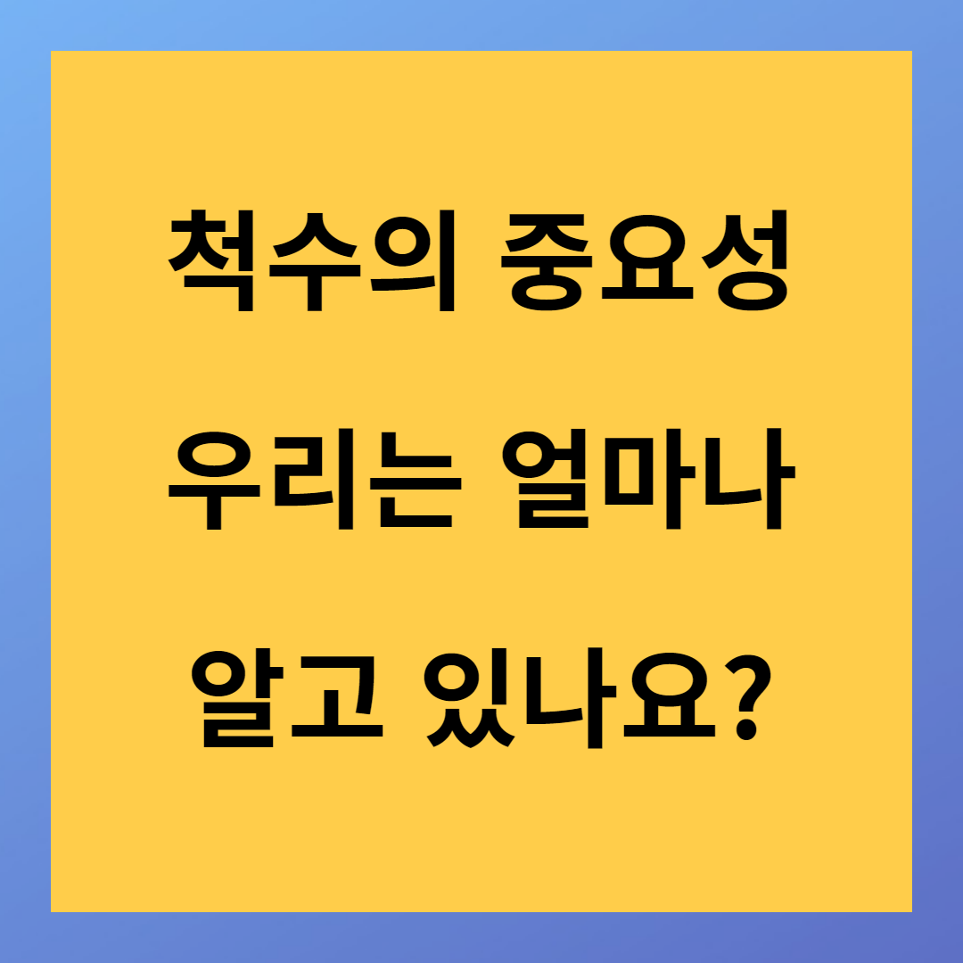 척수의 중요성 얼마나 알고 있나요?