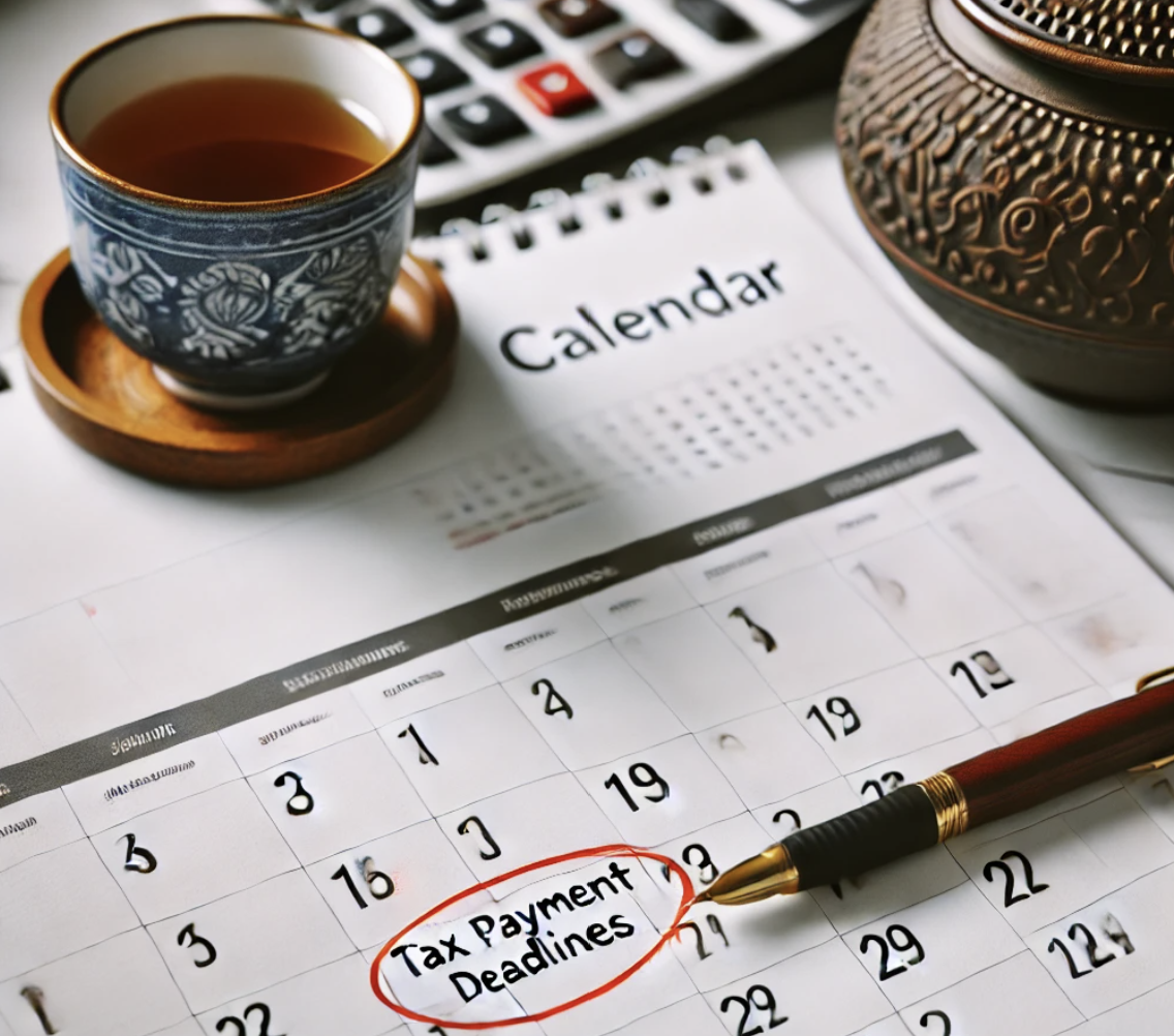 달력에 세금납부 마감일 표시
