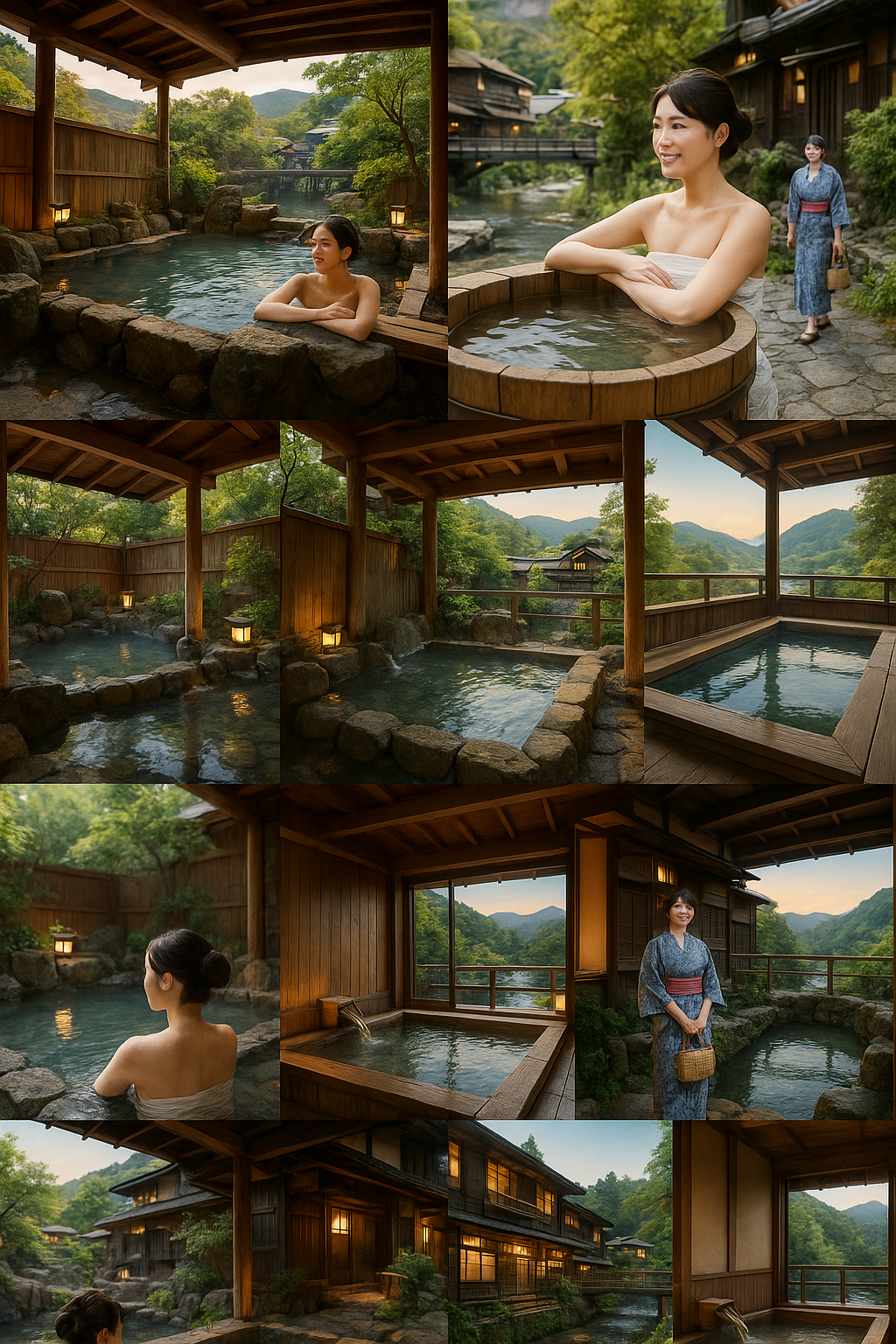 일본 온천 여행 이미지