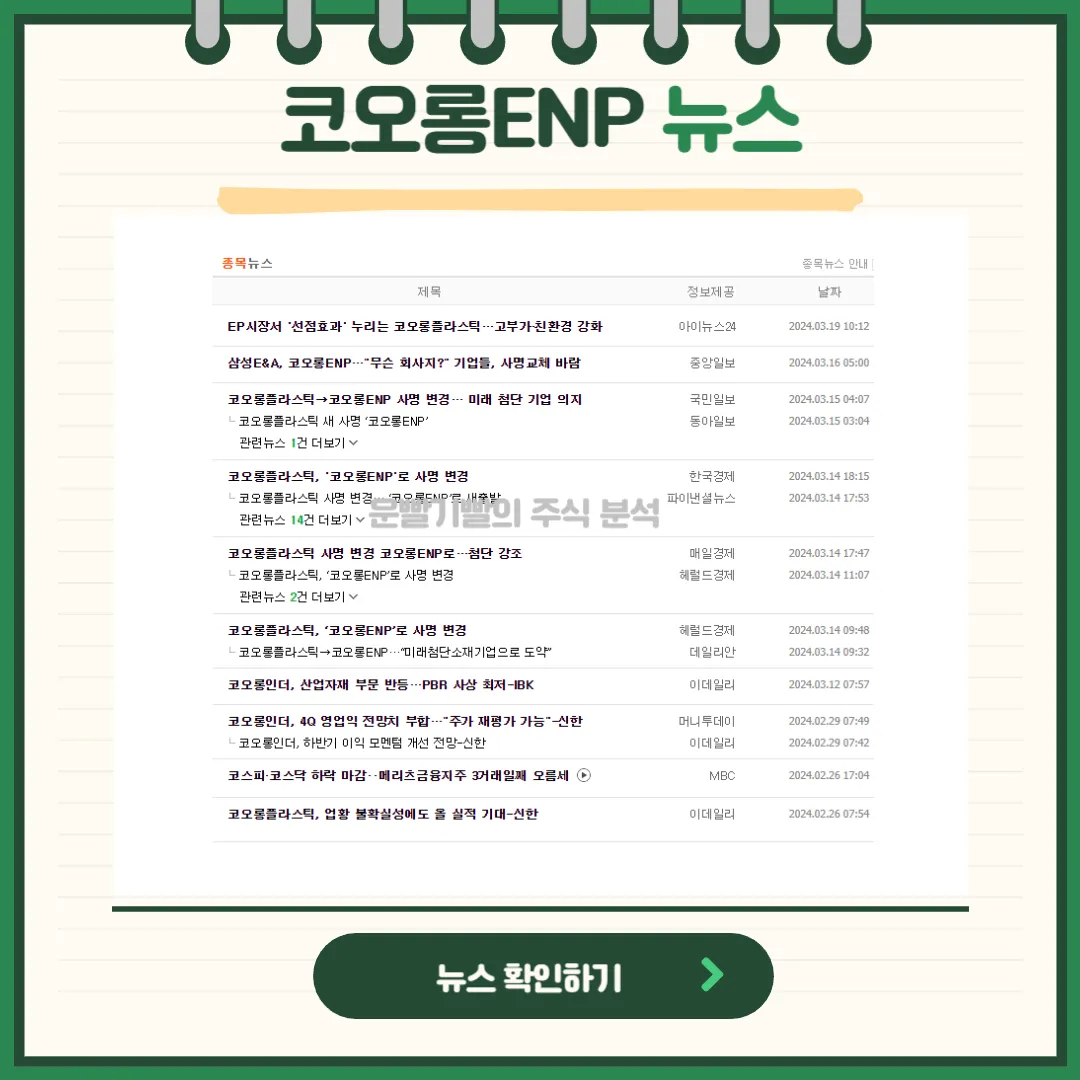 코오롱플라스틱 최신 뉴스