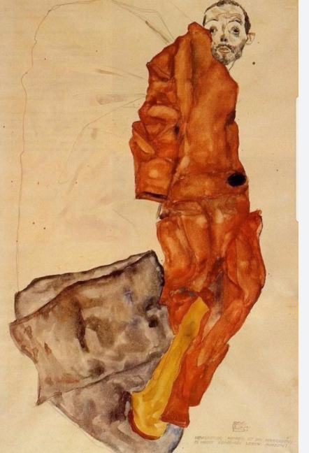 감옥에서 그린 에곤 실레의자화상