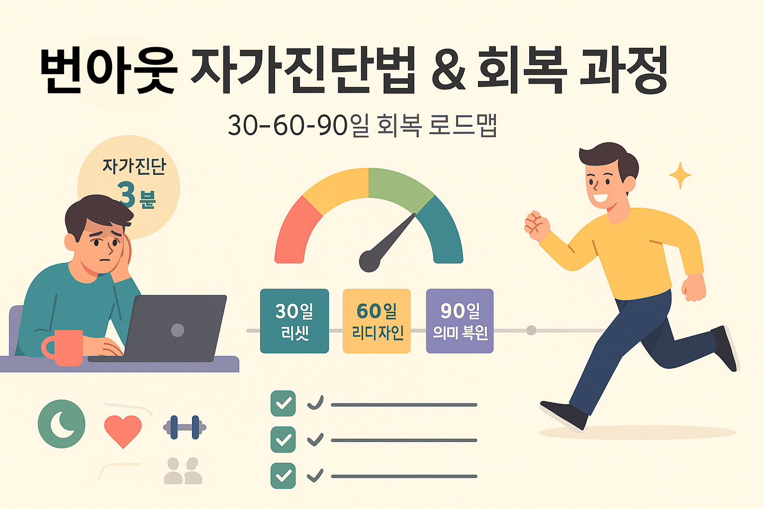 번아웃 증후군 자가진단법과 회복 과정 공유