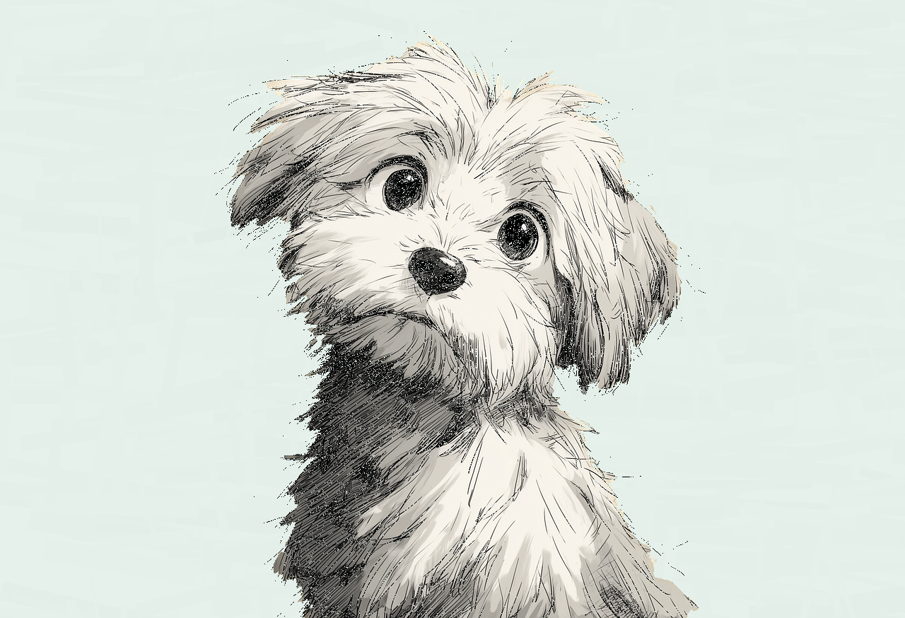 말티푸 강아지 사랑스러운 이미지 AI generated illustration