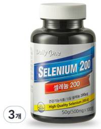 데일리원 셀렌 200 기타영양제, 100정, 3개