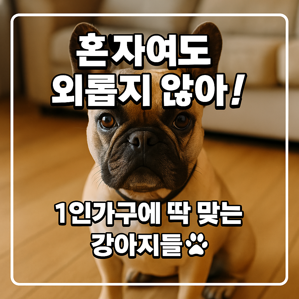 1인가구에서 키우기 좋은 견종,Good dog breeds for single-person households
