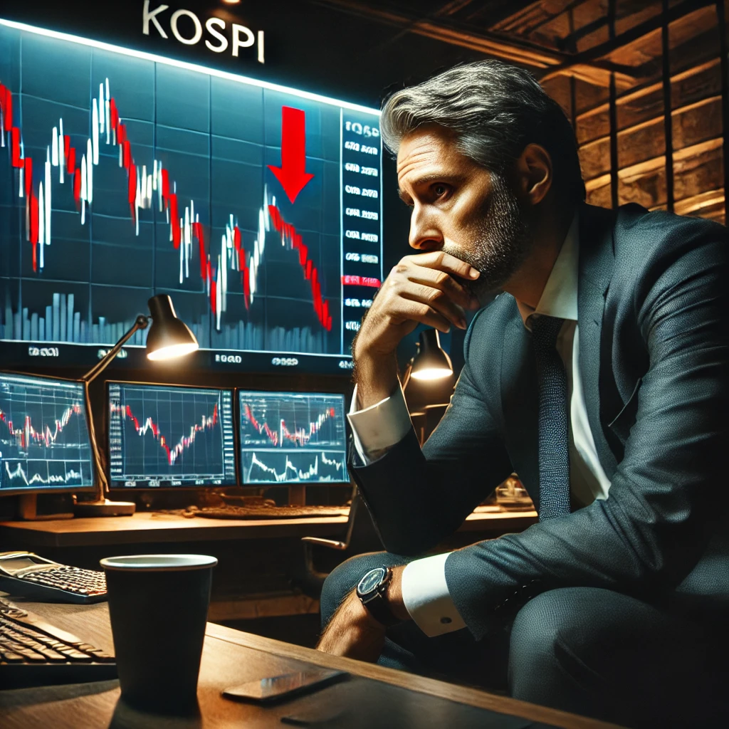 코스피하락에 고민하는 투자자