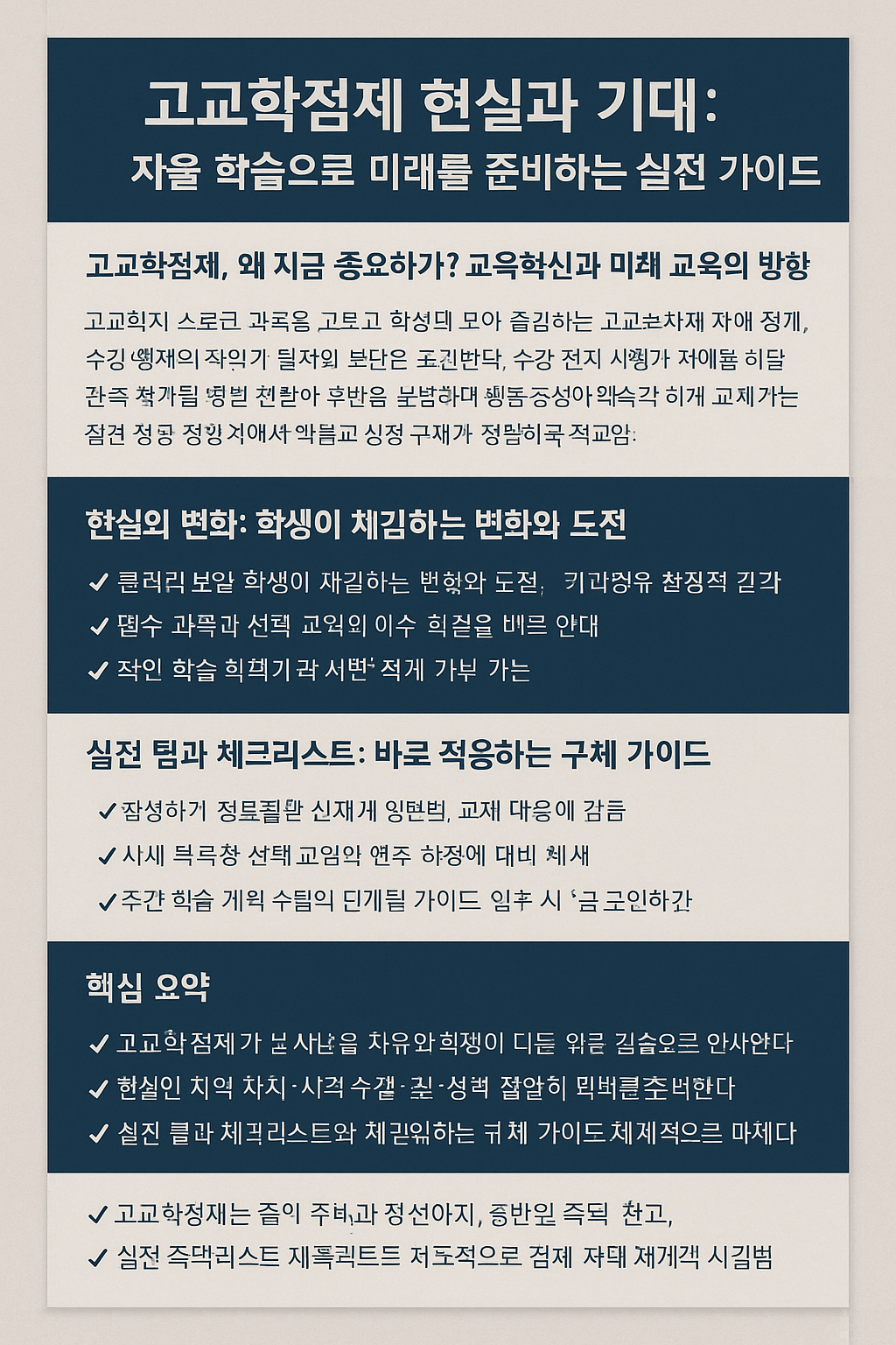 고교학점제 실전 팁과 체크리스트: 바로 적용하는 구체 가이드