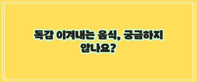 B형 독감에 좋은 음식: 면역력을 높여주는 방법