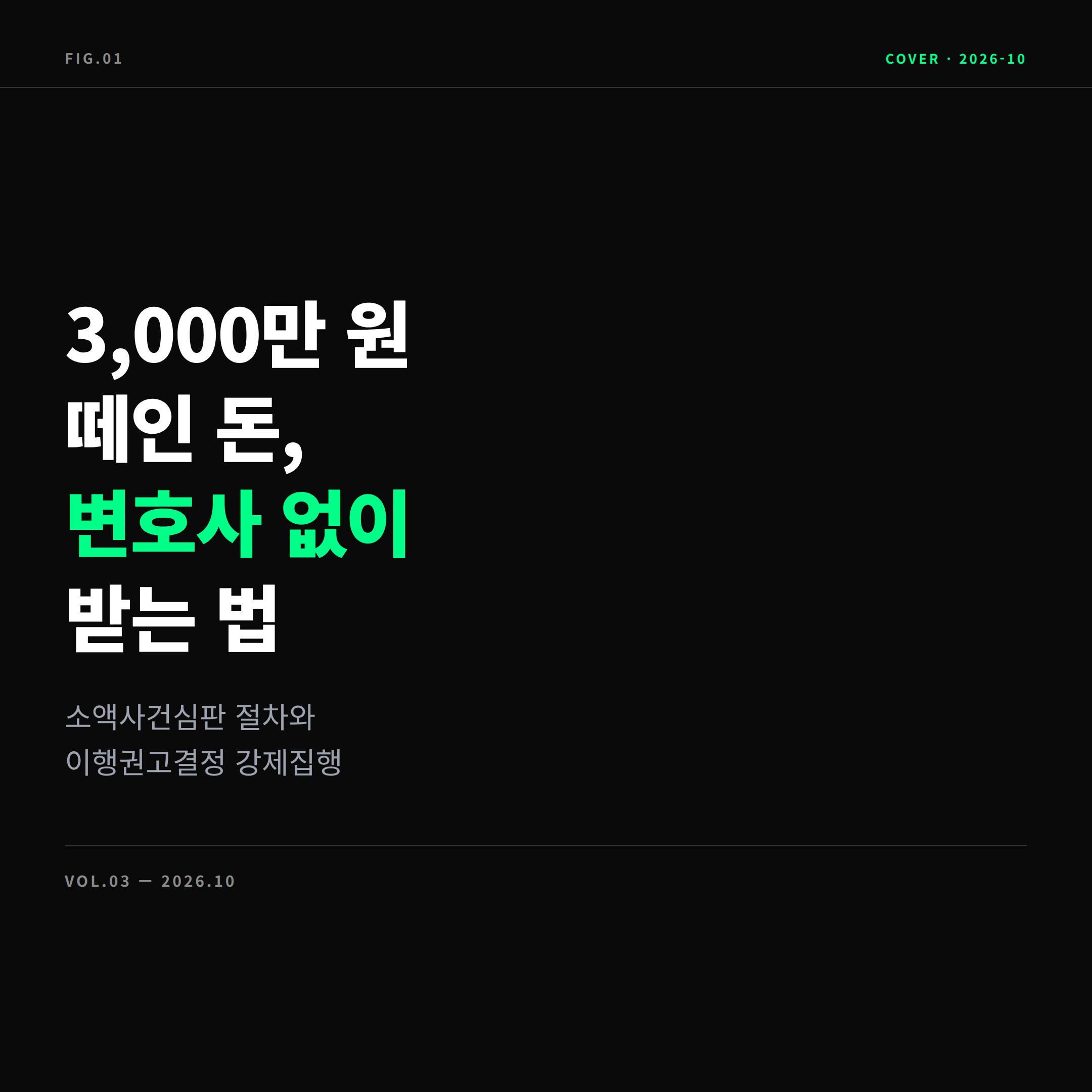 소액사건심판 3000만원 나홀로 소송 표지 이미지