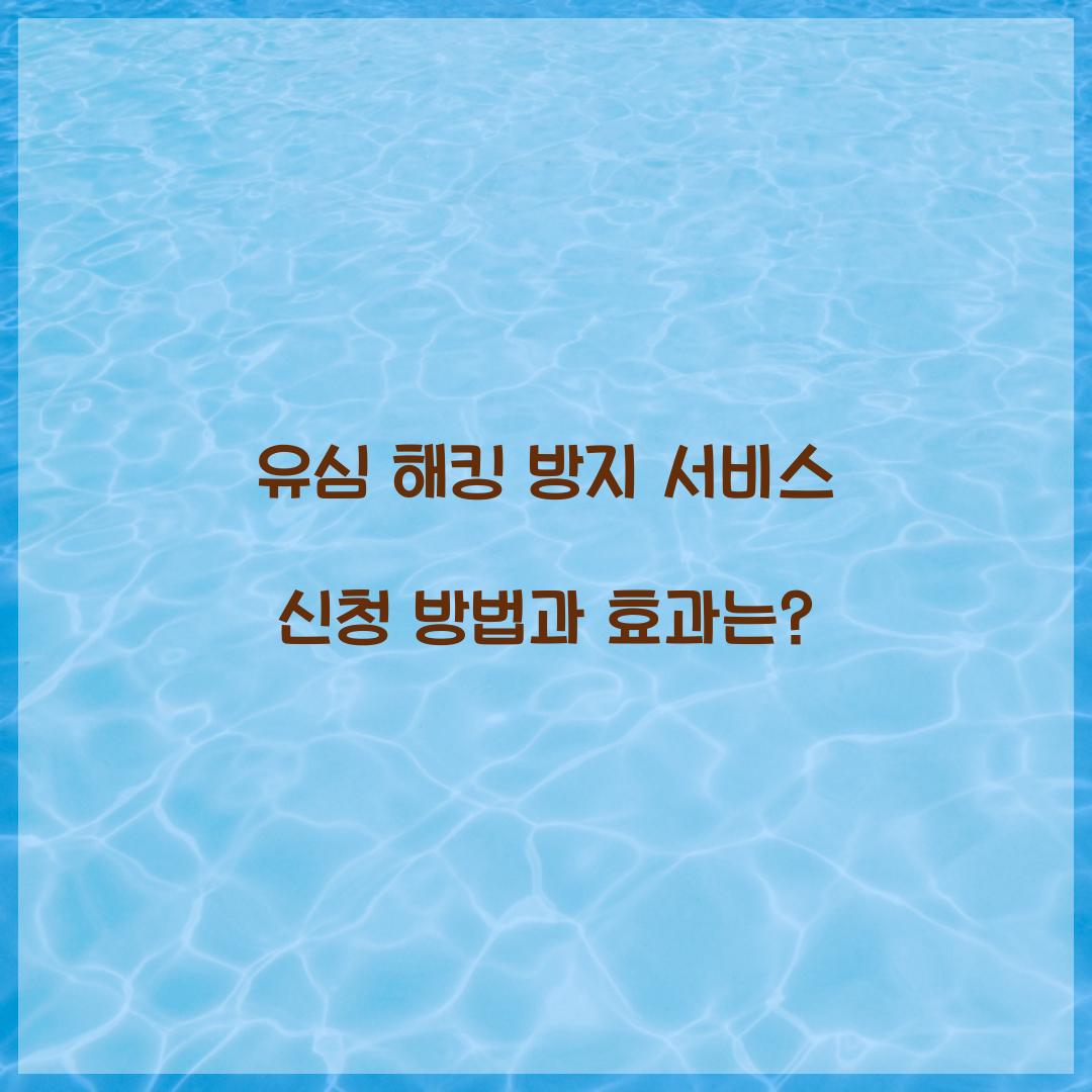 유심 해킹 방지 서비스