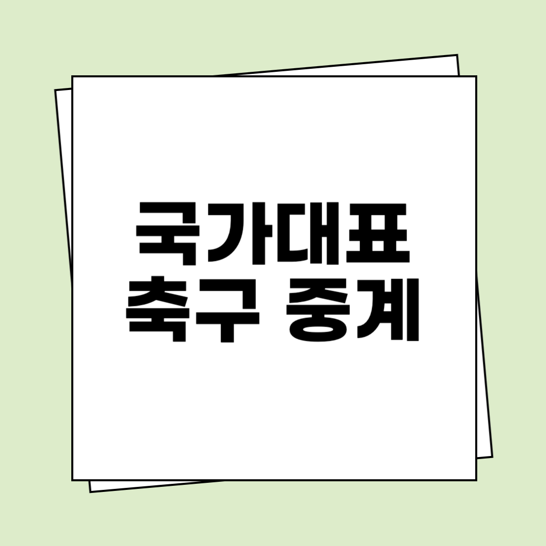 국가대표 축구 중계