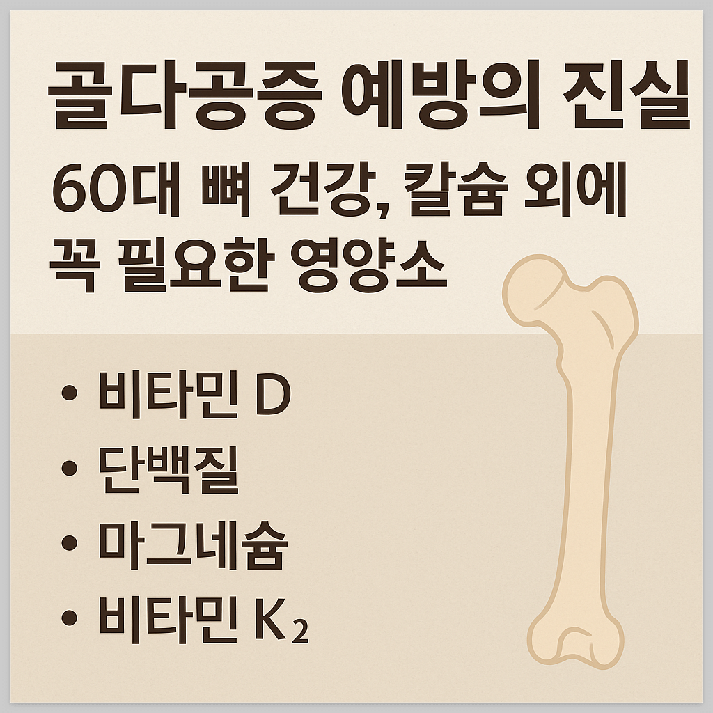 골다공증 예방의 진실 60대 뼈 건강, 칼슘 외에 꼭 필요한 영양소