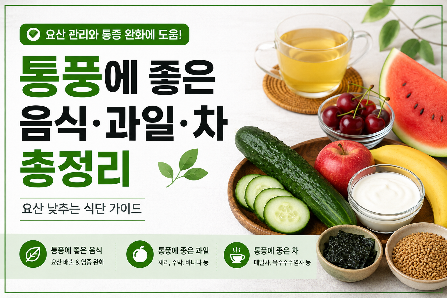 통풍에 좋은 음식&middot;좋은 차&middot;좋은 과일 총정리