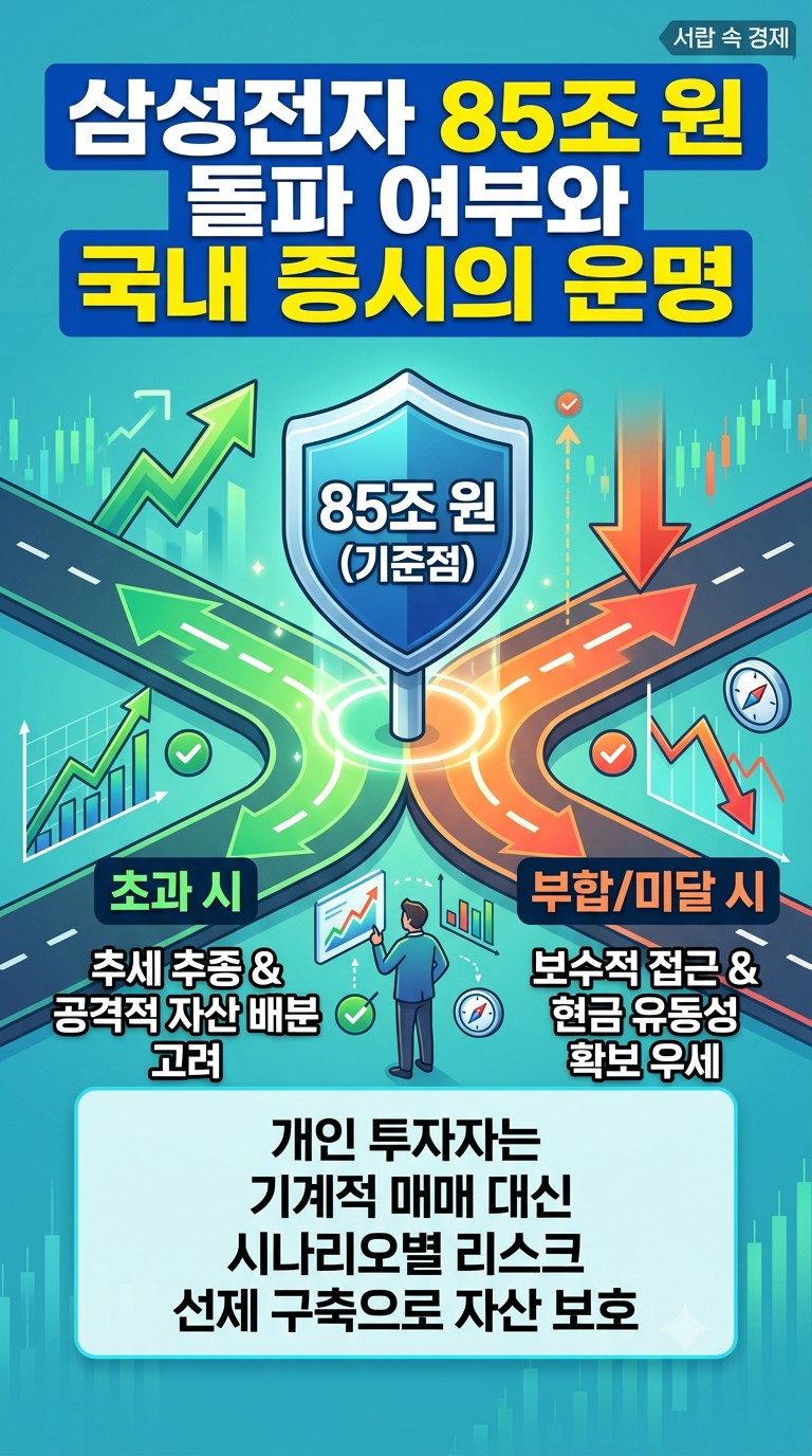 삼성전자 85조원 돌파 여부와 국내 증시의 운명