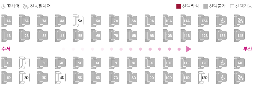 SRT 좌석 배치도
1