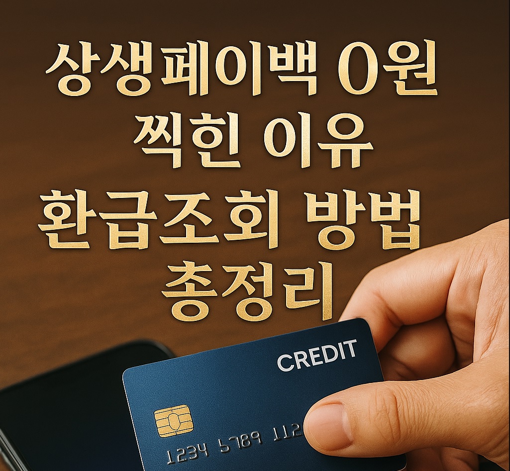 상생페이백 0원 찍힌 이유 · 환급조회 방법