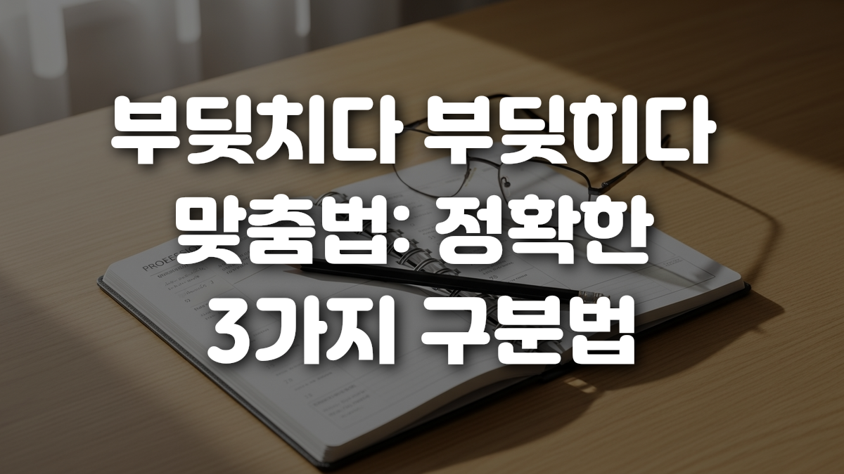 부딪치다 부딪히다 맞춤법 정확한 3가지 구분법