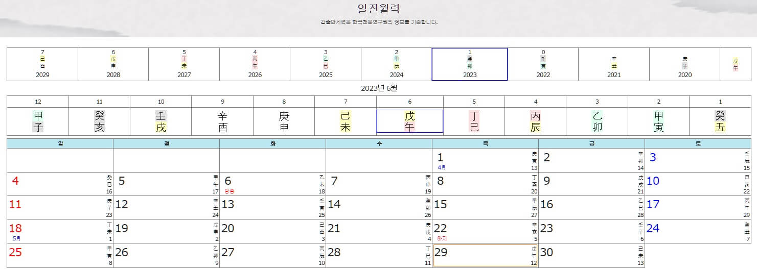 갑술-만세력-접속하는-방법-안내하는-사진